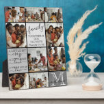 Anführungszeichen für Monogramm für personalisiert Fotoplatte<br><div class="desc">Dieses moderne und elegante Foto-Collage-Design ist perfekt für alle Liebhaber und Liebhaber. Es enthält neun individuell anpassbare Fotos, zwei Anführungszeichen und Ihr Familienmonogramm. Die Zitate beinhalten: "Familie. Zusammen ist unser Lieblingsort" und "Ein bisschen verrückt. Ein bisschen laut. Eine ganze Menge Liebe", in einem handgeschriebenen Schriftart für Signaturen und einem kostenlosen...</div>