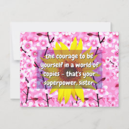 Anführungszeichen für Stärke und Courage | Floral Postkarte