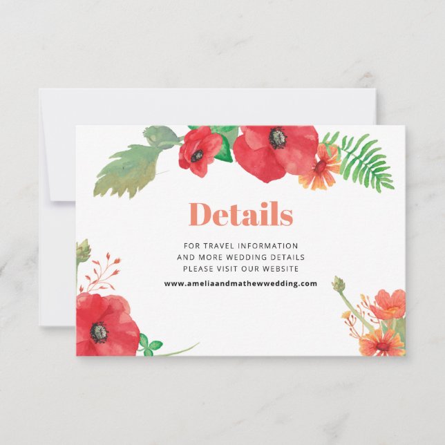 Angaben/Informationen zu Hochzeiten in Feld-Blume (Vorderseite)