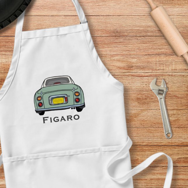 Angaben Niedlich Name des grünen Figaro-Kraftfahrz Schürze (A emerald green figaro apron perfect for the kitchen or garage. Add your name!)