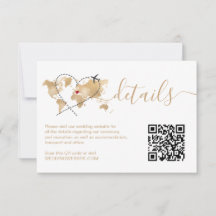 Angaben QR-Code für das Hochzeitziel Weltkarte