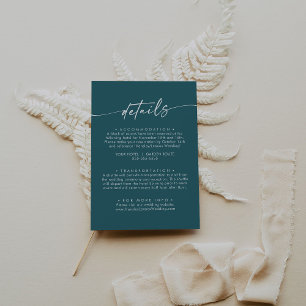 Angaben zu Boho Chic Aquamarin Blue Wedding Begleitkarte