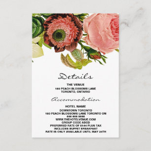 Angaben zu Botanischen Blume Hochzeiten Begleitkarte
