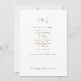 Angaben zum Hochzeitsschreiben von weißem Gold Einladung