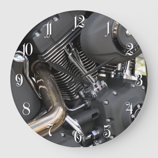 Angaben zum Motorradchromen-Motor Große Wanduhr (Vorderseite)
