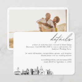 Angaben zum Zimmerblock Austin Wedding Hotel Begleitkarte