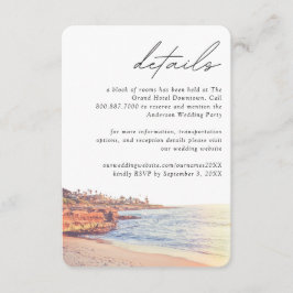 Angaben zum Zimmerblock La Jolla Wedding Hotel Begleitkarte