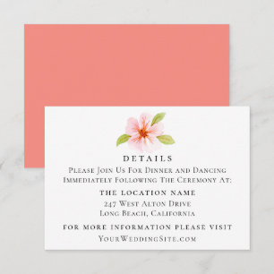 Angaben zur botanischen Blume bei Hochzeiten Einladung