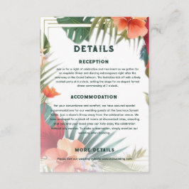 Angaben zur botanischen exotischen Hochzeit in Url Begleitkarte