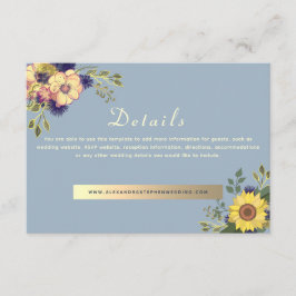 Angaben zur botanischen Hochzeit der Wildblume Begleitkarte