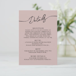 Angaben zur Eintrittskarte für Boho Wedding. Begleitkarte