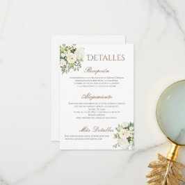 Angaben zur Hochzeit auf Spanisch Dankeskarte