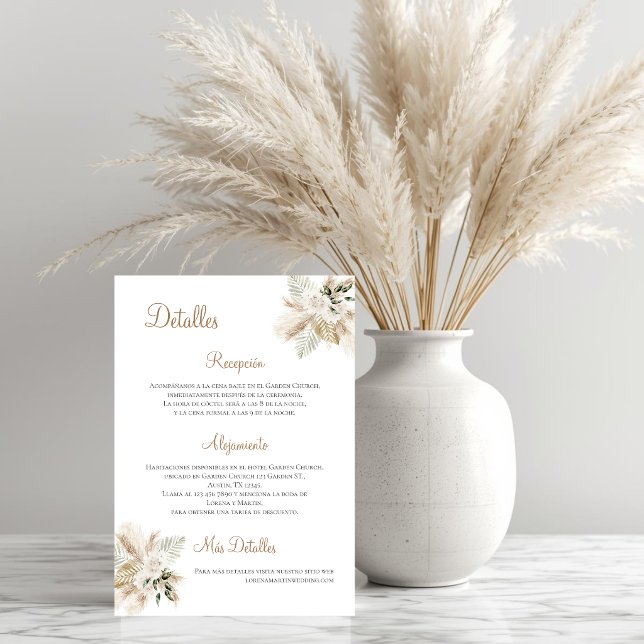 Angaben zur Hochzeit auf Spanisch Dankeskarte (Von Creator hochgeladen)