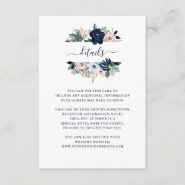 Angaben zur Hochzeit | Blume und Streifen Begleitkarte