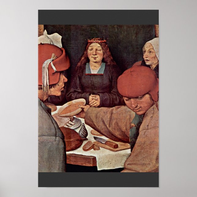 Angaben zur Hochzeit der Bauern von Bruegel D. Ä.  Poster (Vorne)