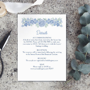 Angaben zur Hochzeit der Botanischen Blumendusty B Begleitkarte