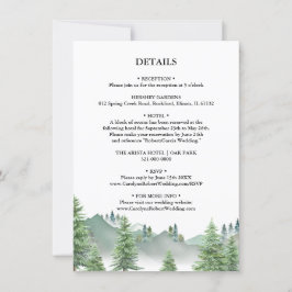 Angaben zur Hochzeit im Bergwald Einladung