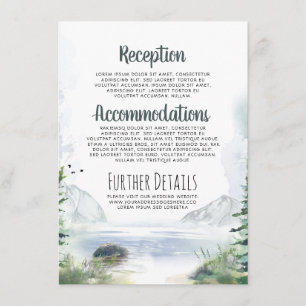 Angaben zur Hochzeit von Gebirgen Begleitkarte