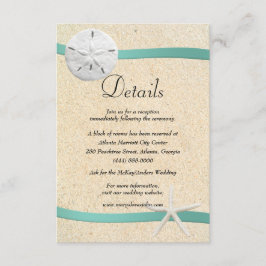 Angaben zur Hochzeit von Sand Dollar Beach Begleitkarte