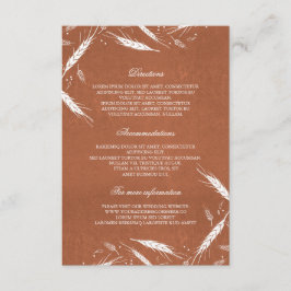 Angaben zur Hochzeit von Wheat Fall Orange - Infor Begleitkarte