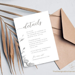Angaben zur Hochzeitskarte Minimalistische Blumend Einladung