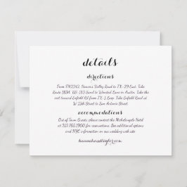 Angaben zur Hochzeitskarte *Modernes Klassikprogra RSVP Karte