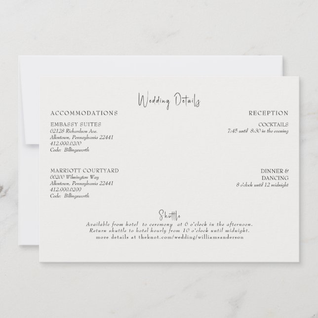 Angaben zur Hochzeitsstimmung bei Cremes Einladung (Vorderseite)