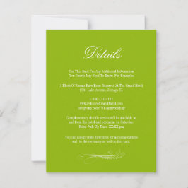 Angaben zur Hochzeitsszenierung von Toile & Kallig RSVP Karte