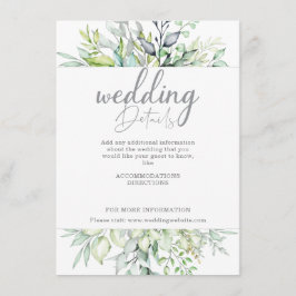 Angaben zur kalligraphischen Botanischen Hochzeit Begleitkarte