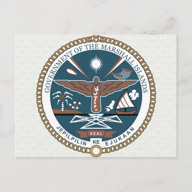 Angaben zur Marshallinseln-Wappen Postkarte (Vorderseite)