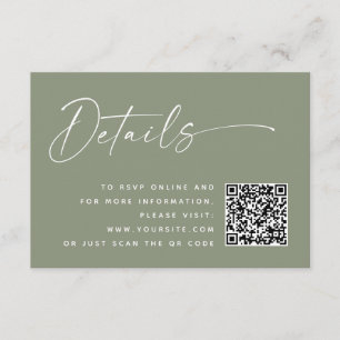 Angaben zur Minimalistischen Hochzeitquote Dusty Begleitkarte