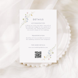 Angaben zur Pastelhochzeit bei Whimsical-Wildblume Begleitkarte