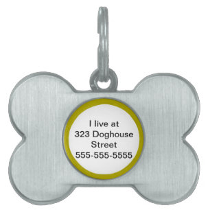 Angaben zur Position des Hundes auf knochenförmige Tiermarke