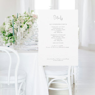 Angaben zur Seite für weißer Hochzeitgrau Einladung