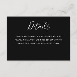 Angaben zur Typografie bei Schwarzen Hochzeiten Begleitkarte