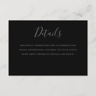 Angaben zur Typografie, grau, schwarz Begleitkarte