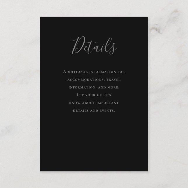 Angaben zur Typografie, grau, schwarz Begleitkarte (Vorderseite)