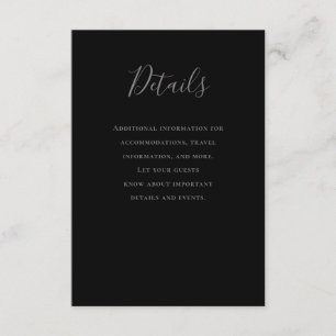 Angaben zur Typografie, grau, schwarz Begleitkarte