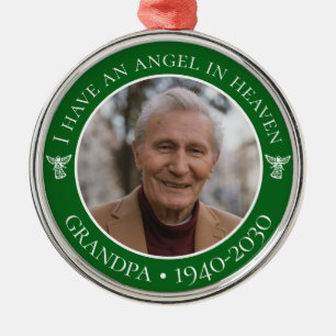 Ange au ciel Ornement de Noël mémorial avec photo