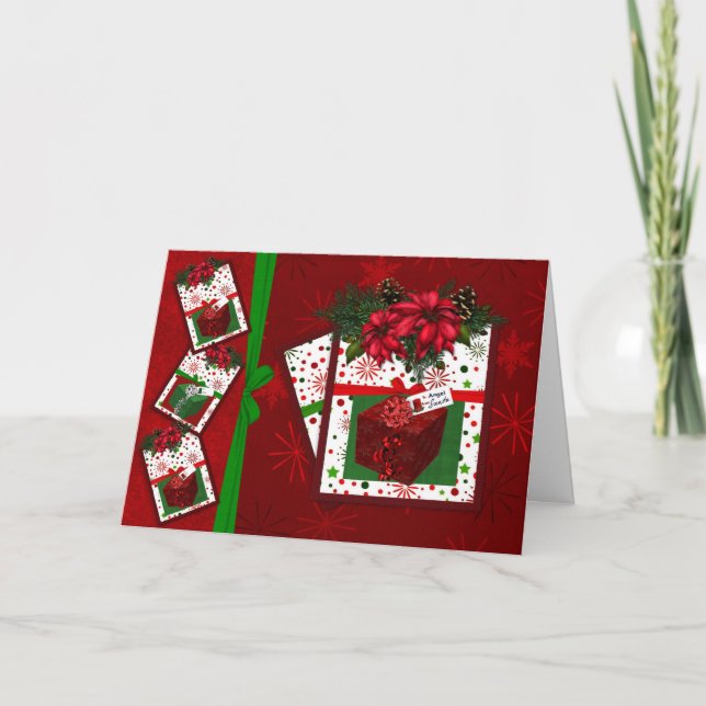 Ange contre la carte de voeux de Père Noël (Devant)