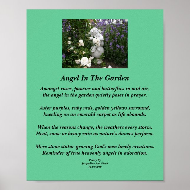 Ange Dans Le Jardin Poésie Poster (Devant)