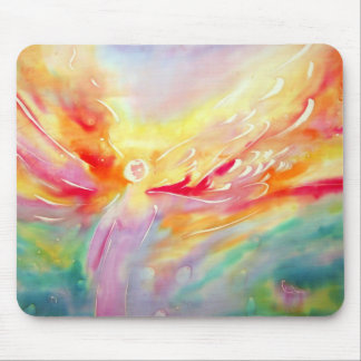 Ange dans le tapis de souris en soie de peinture