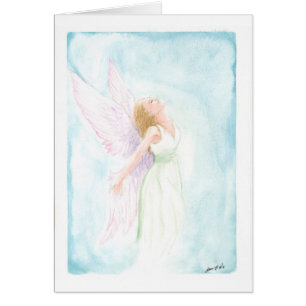 Ange d'aquarelle ou fée (blanc à l'intérieur)