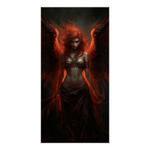Ange de feu déchu – Affiche fantasy sombre