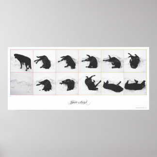 Ange de neige de chien {white} Poster 36x16"