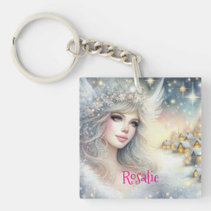 Ange de neige de givre éthéré aquarelle blanche fe