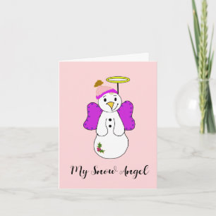 Ange de neige violet et Merci rose