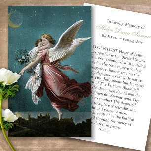 Ange Funeral Loss Memorial Prayer Cartes de Sympat