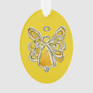 Ange Gardien Jaune Ornements Pendentifs de Noël