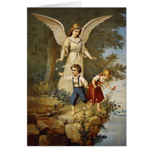 Ange gardien victorien et enfants